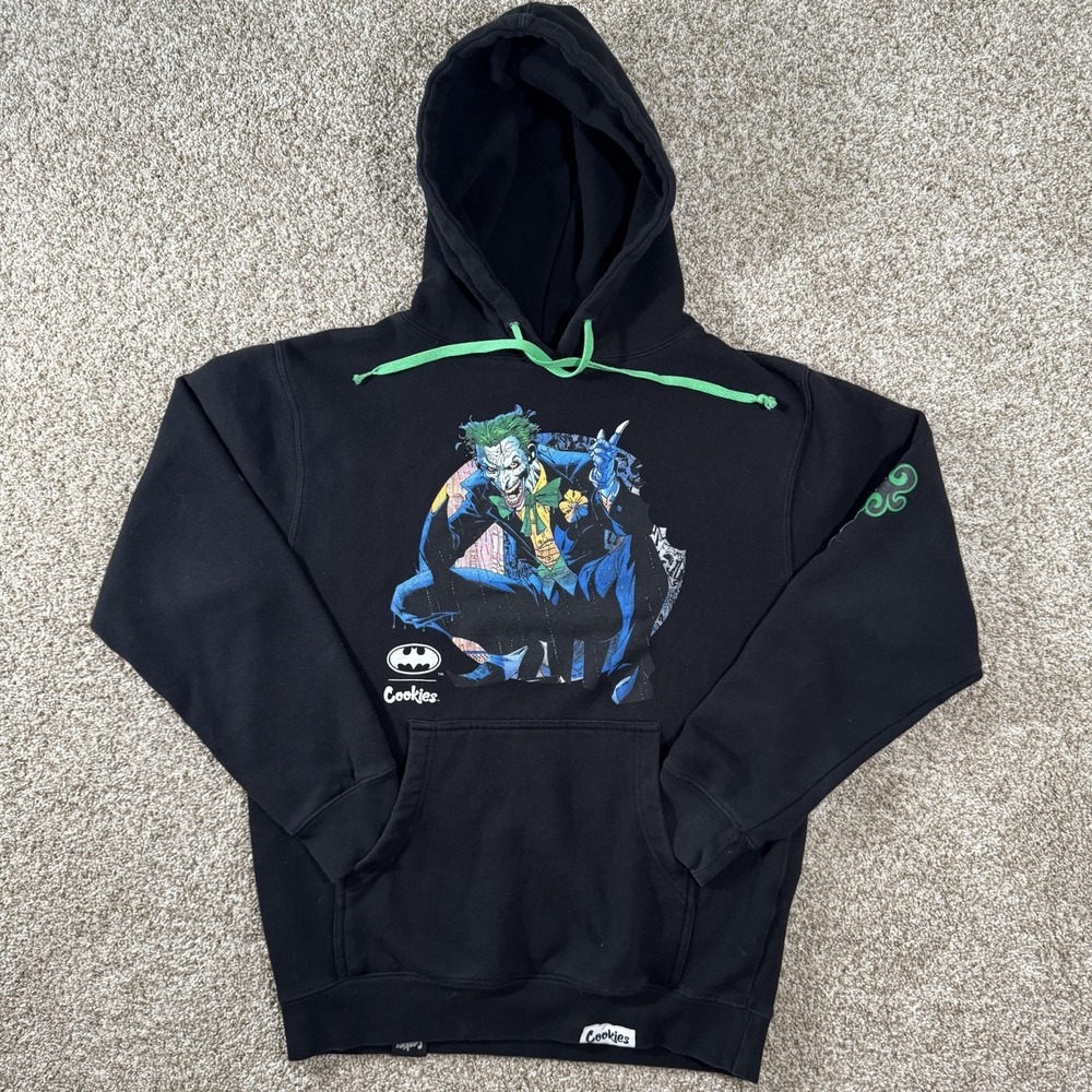 Cookies Official Size S Batman The Joker Long Sleeve Green Drawstring‎ Hoodie